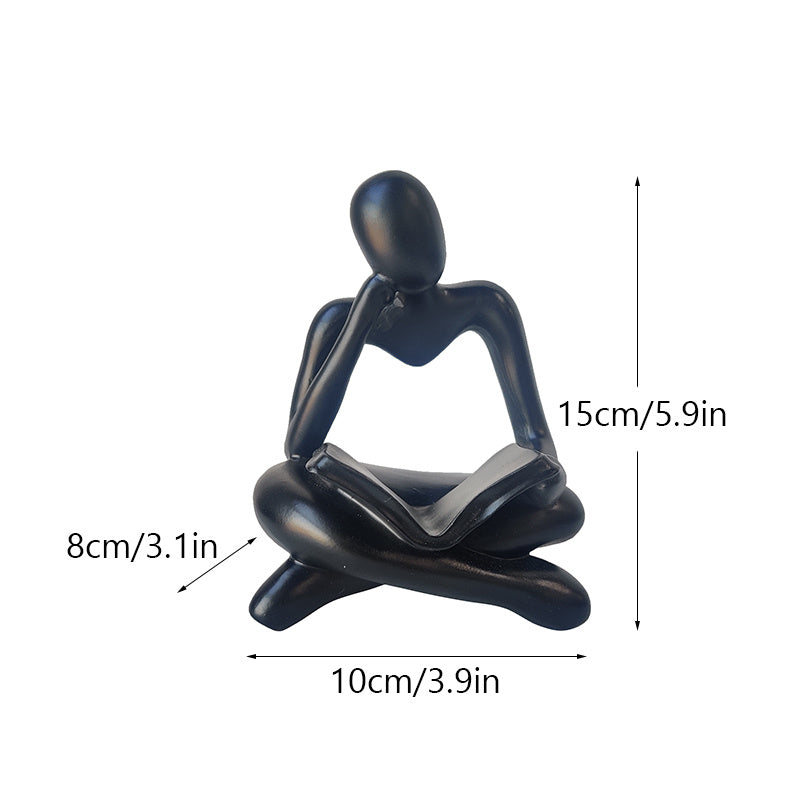 Resin Reading Book Figurines for Interior Nordic Abstract Figure Statue