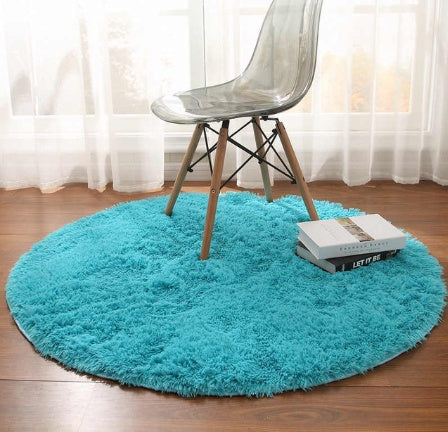 Modern Fluffy Decor Faux Fur Round Long Plush Rug