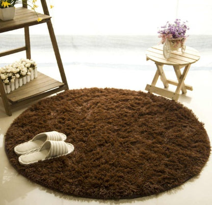 Modern Fluffy Decor Faux Fur Round Long Plush Rug