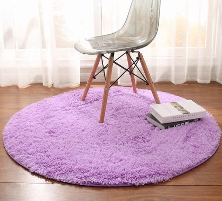 Modern Fluffy Decor Faux Fur Round Long Plush Rug