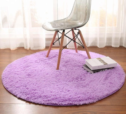 Modern Fluffy Decor Faux Fur Round Long Plush Rug