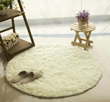 Modern Fluffy Decor Faux Fur Round Long Plush Rug