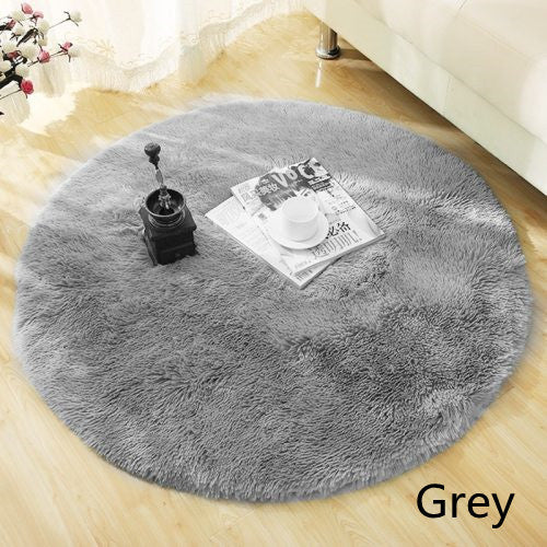 Modern Fluffy Decor Faux Fur Round Long Plush Rug