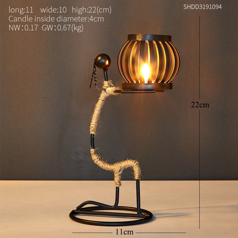 Creative Candle Holder Iron Home Decoration Kitchen Restaura