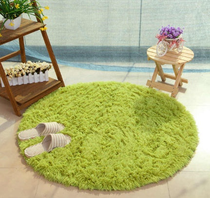 Modern Fluffy Decor Faux Fur Round Long Plush Rug