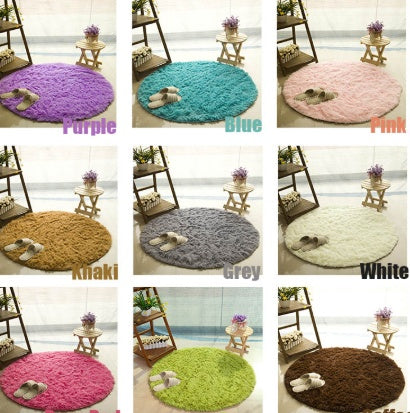 Modern Fluffy Decor Faux Fur Round Long Plush Rug