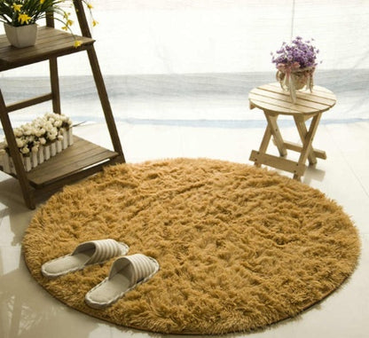 Modern Fluffy Decor Faux Fur Round Long Plush Rug