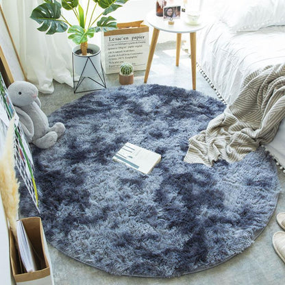 Modern Fluffy Decor Faux Fur Round Long Plush Rug