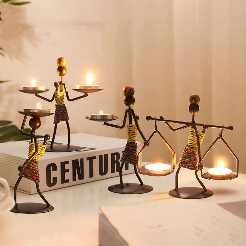 Creative Candle Holder Iron Home Decoration Kitchen Restaura