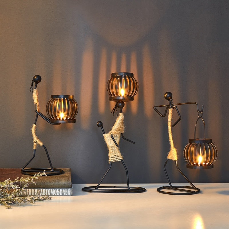 Creative Candle Holder Iron Home Decoration Kitchen Restaura