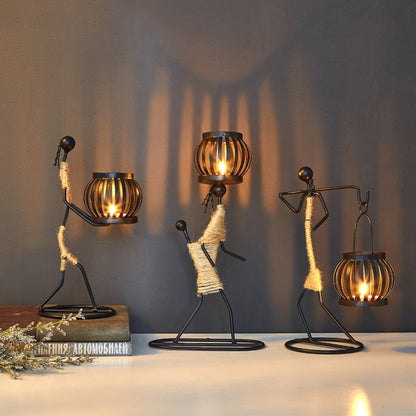 Creative Candle Holder Iron Home Decoration Kitchen Restaura
