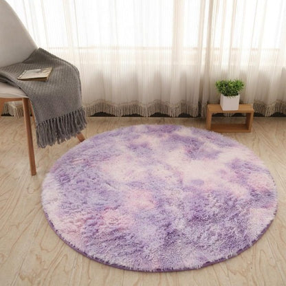 Modern Fluffy Decor Faux Fur Round Long Plush Rug