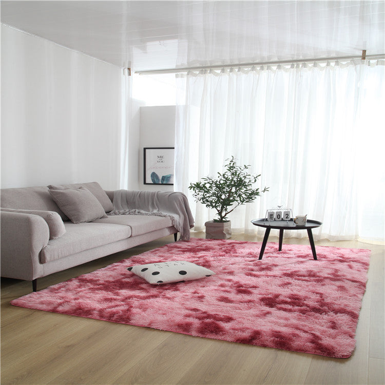 Variegated Tie-dye Gradient Long Wool End Table Rugs