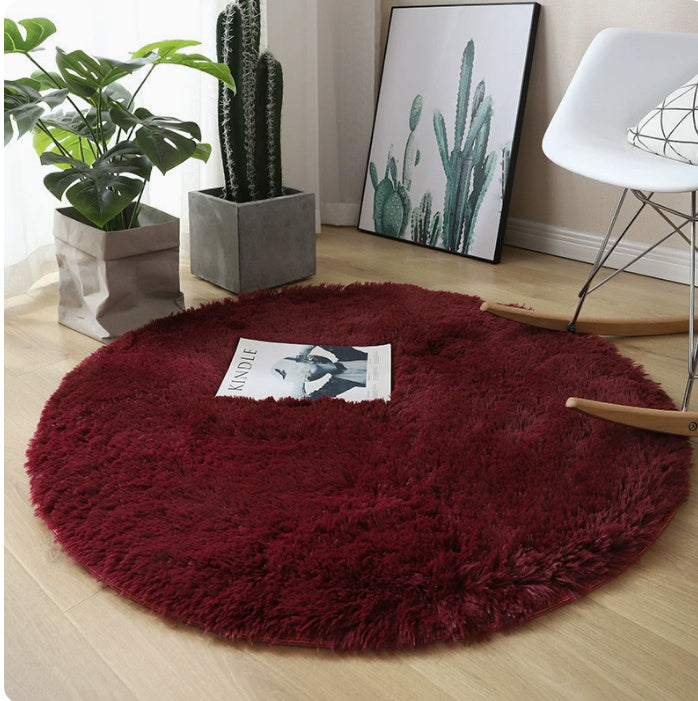 Modern Fluffy Decor Faux Fur Round Long Plush Rug
