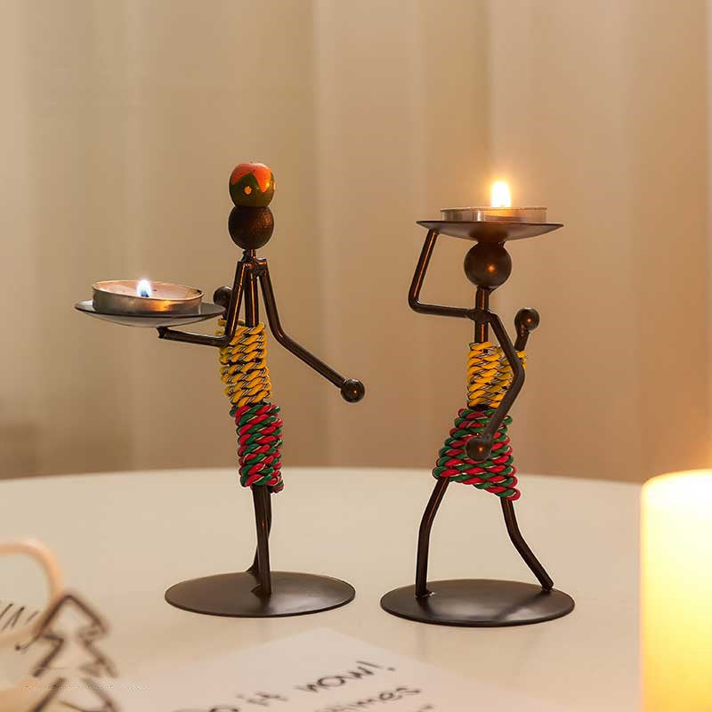 Creative Candle Holder Iron Home Decoration Kitchen Restaura